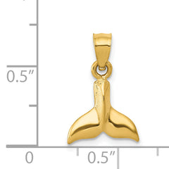14K Gold Whale Tail Pendant for Men Solid, Casted, Elegant Design
