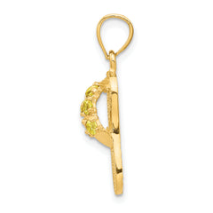 14K Gold November Birthstone Flip Flop Pendant with CZ Detailing