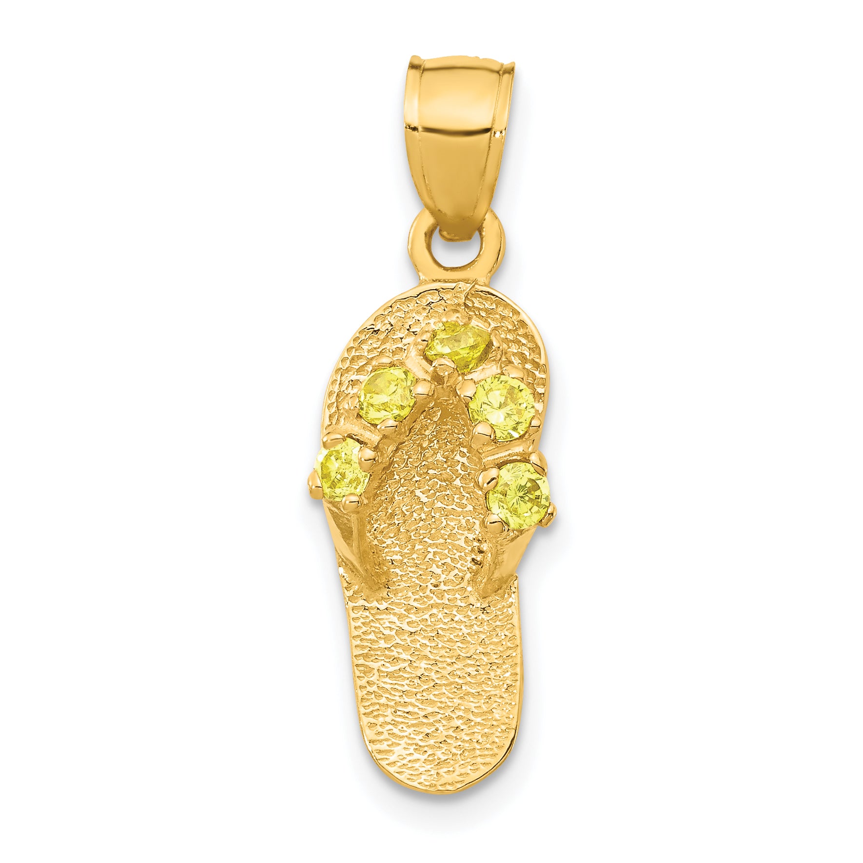 14k 3D November/CZ Birthstone Flip Flop Pendant