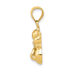 14K Gold Cat Pendant with Solid Cast Design Elegant & Timeless Charm