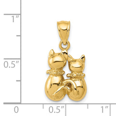 14K Gold Cat Pendant with Solid Cast Design Elegant & Timeless Charm