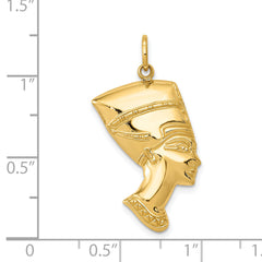 14K Gold Nefertiti Charm with Polished Finish Elegant Themed Design