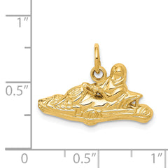 14K Gold Go-Kart Pendant with Polished Finish Men's Themed Charm