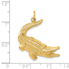 14K Yellow Gold Alligator Charm Pendant for Men Detailed and Themed Design