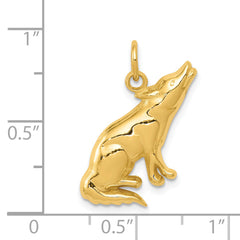 14K Gold Wolf Charm Pendant for Men Bold and Elegant