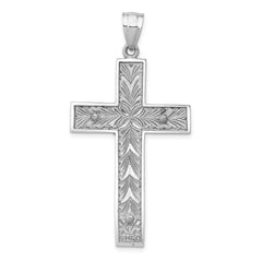 14K Two-Tone Gold Crucifix Pendant Solid Cast, Elegant 51mm Design