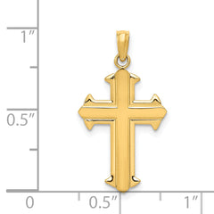 14K Gold Passion Cross Pendant with Solid Casted Design Elegant Finish