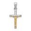 14k Two-tone Hollow Crucifix Charm
