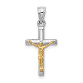 14k Two-tone Hollow Crucifix Charm