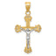 14K Two-tone Diamond-cut Crucifix Pendant