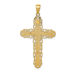 14K Gold Crucifix Pendant Solid Casted Design Elegant Religious Charm