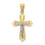 14K Two-tone Crucifix Pendant