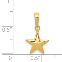 14K Gold Polished 3D Star Charm for Men Solid, Elegant Design