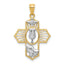 Dove and Praying Hands Pendant in 14K Two-Tone Gold - Sophia Jewelers