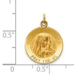 14K Gold Our Lady of Sorrows Charm with Polished Satin Finish