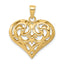 14K Polished 3-D Filigree Puffed Heart Pendant