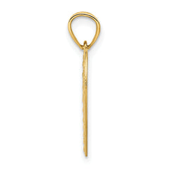 14K Gold Polished Doves in Heart Pendant Elegant & Textured Design