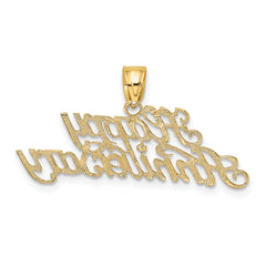14K Polished HAPPY ANNIVERSARY Charm