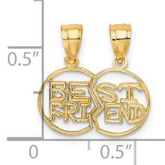 14K Break apart Cut-out BEST FRIEND Charm