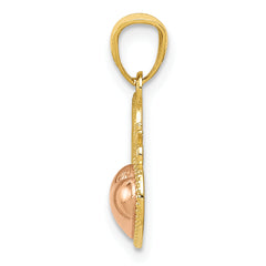 14K Two-Tone Sweet 16 Heart Pendant with Polished Finish
