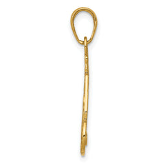 14K Gold Polished Cake Pendant with Candle Birthday Charm Gift