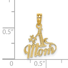 14K Polished #1 MOM Pendant