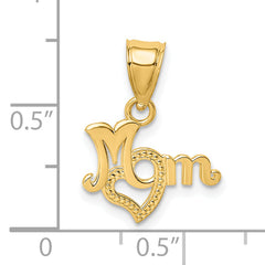 14K MOM with Heart Charm