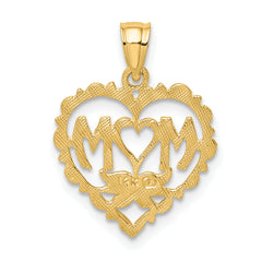 14K MOM in Heart Charm