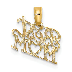 14K BEST MOM with Heart Charm