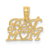14K BEST MOM with Heart Charm