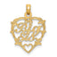 Big Sis Heart Charm in 14K Yellow Gold, 21mm - Sophia Jewelers