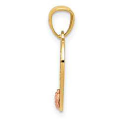 14K Two-Tone Gold Big Sister Heart Pendant Solid Casted Design