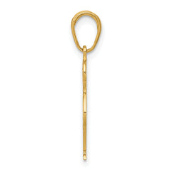 14K Gold Boy with Hands in Pocket Pendant Solid, Textured Back Design