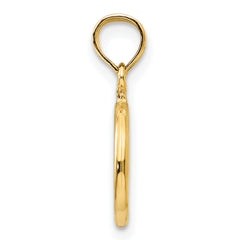 14K Gold Polished Peace Symbol Pendant Solid and Elegant Charm