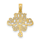 14K 100% SCORPIO Zodiac Charm
