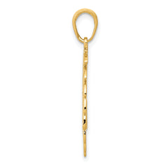 14K Gold Men's Cut-Out Head Dress Pendant with Polished Finish