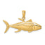 14K Yellowfin Tuna Fish Pendant