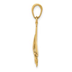 14K Gold Sailboat Pendant for Men Solid Casted Nautical Charm