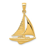 14K 2-D Sailboat Pendant