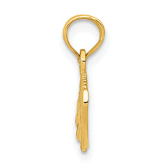 14K Gold Textured Alligator Pendant for Men Solid, Casted Design