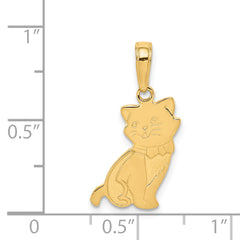 14K Gold Sitting Cat Pendant with Solid Cast Design Elegant and Gift Ready