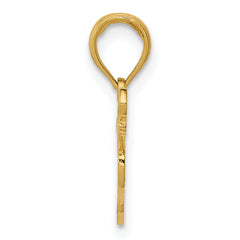 14K Gold Guitar Pendant for Men with Polished Textured Design Musical Elegance and Craftsmanship