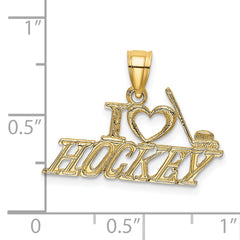 14K I LOVE HOCKEY Charm