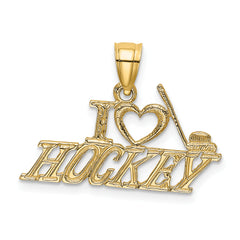 14K I LOVE HOCKEY Charm