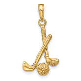 14K 3-D Clubs and Ball Pendant