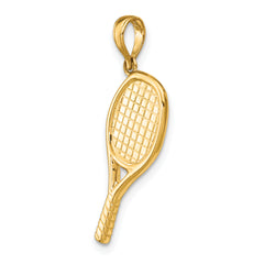 14K Gold 3D Racquetball Pendant with Polished Finish Sport-Inspired Elegance for Men