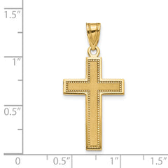 14K Gold Large Satin Cross Pendant with Polished Edges Timeless and Refined
