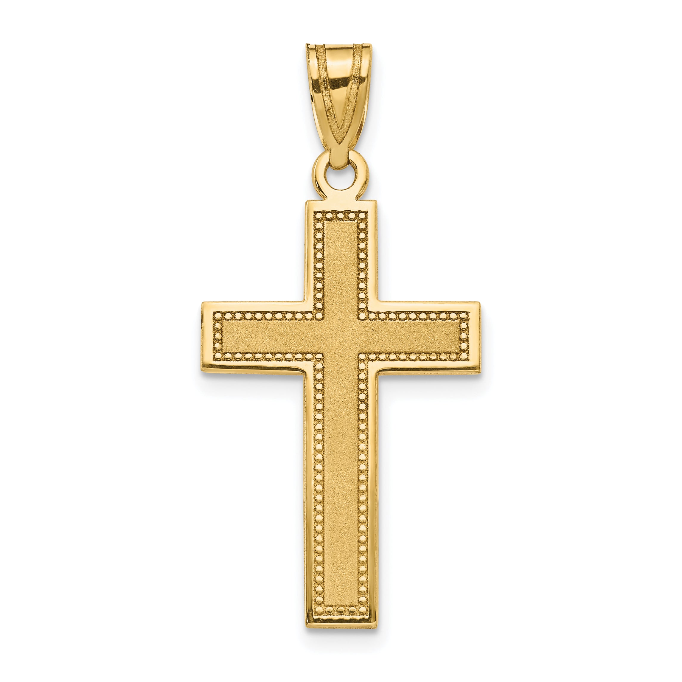 14K Large Satin Cross Pendant