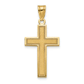 14K Large Satin Cross Pendant