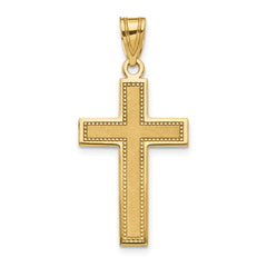 14K Large Satin Cross Pendant